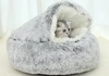 Winter Natural Comfortable Plush Bed Nest - 2-in-1 Warm Pet Sleep Bag and Nest for Small Dogs and Cats